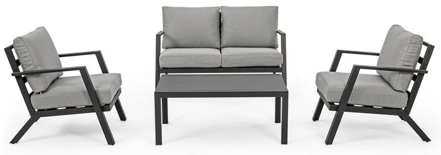 Set di mobili da giardino grigio in alluminio per 4 persone Harley – Bizzotto