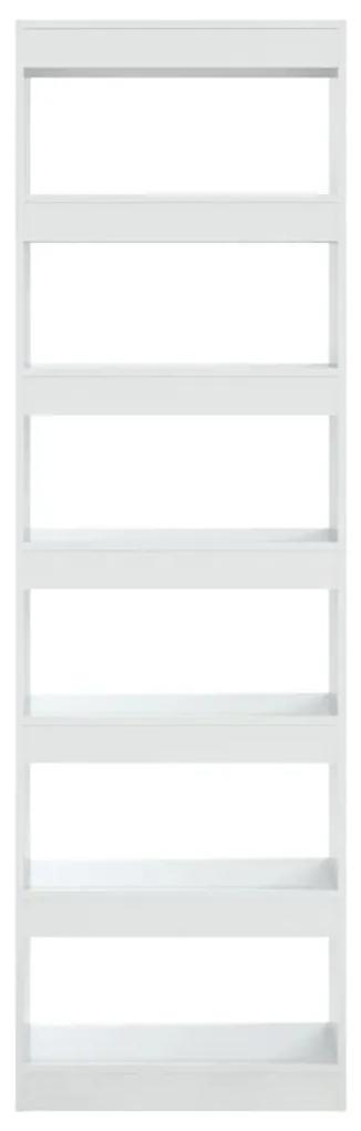 Libreria/divisorio bianco lucido 60x30x198 cm