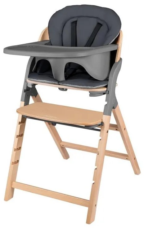 Lionelo - Seggiolino da pranzo per bambini 3 in 1 MEGAN Legno Grigio