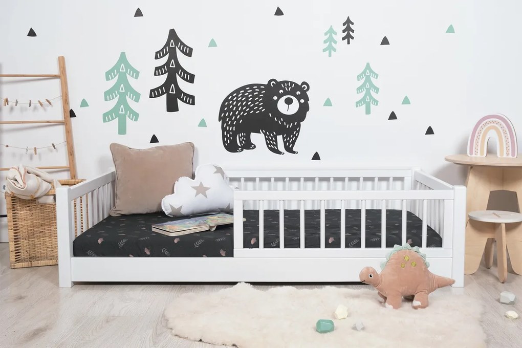 Letto basso per bambini Montessori Ourbaby Minni - bianco - 140x70 cm