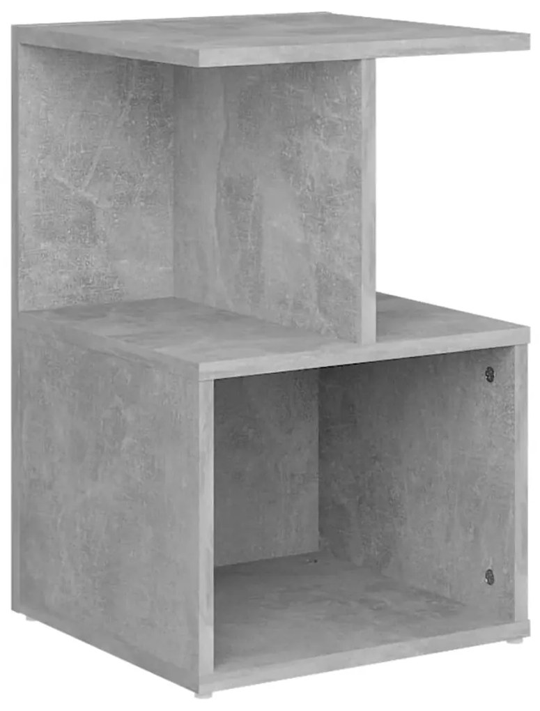 Comodino Grigio Cemento 35x35x55 cm in Legno Multistrato