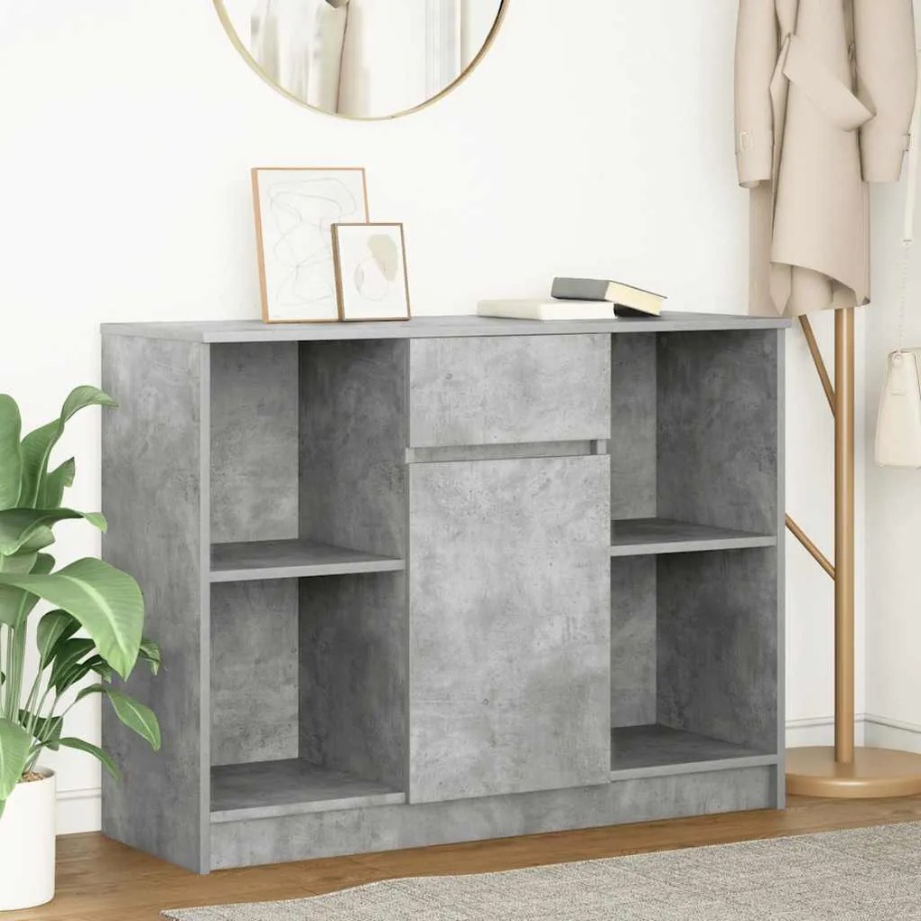 Credenza Con Cassetto Grigio Cemento 101x35x76 Cm İn Truciolato /
