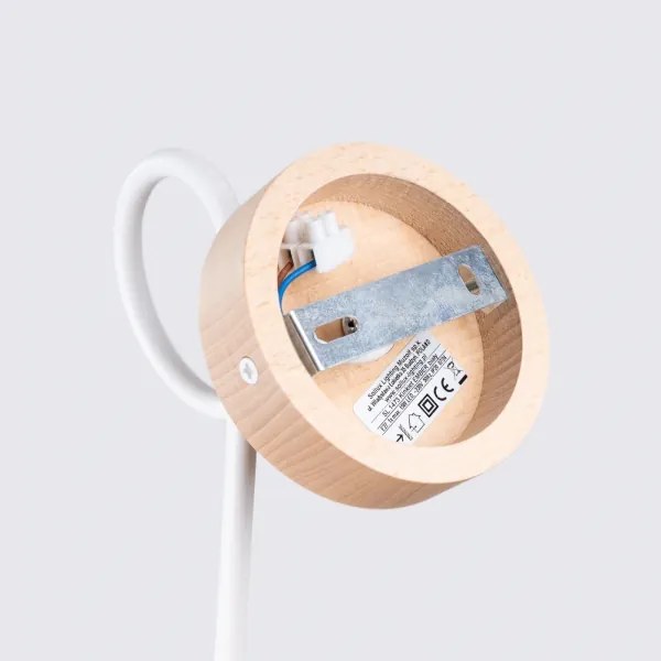 Sollux SL.1473 - Applique EMBER 1xE27/15W/230V bianco/beige/faggio