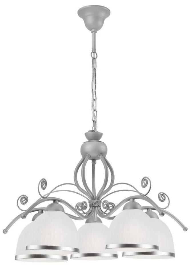 Lampadario a sospensione con catena RETRO II 5xE27/60W/230V argento