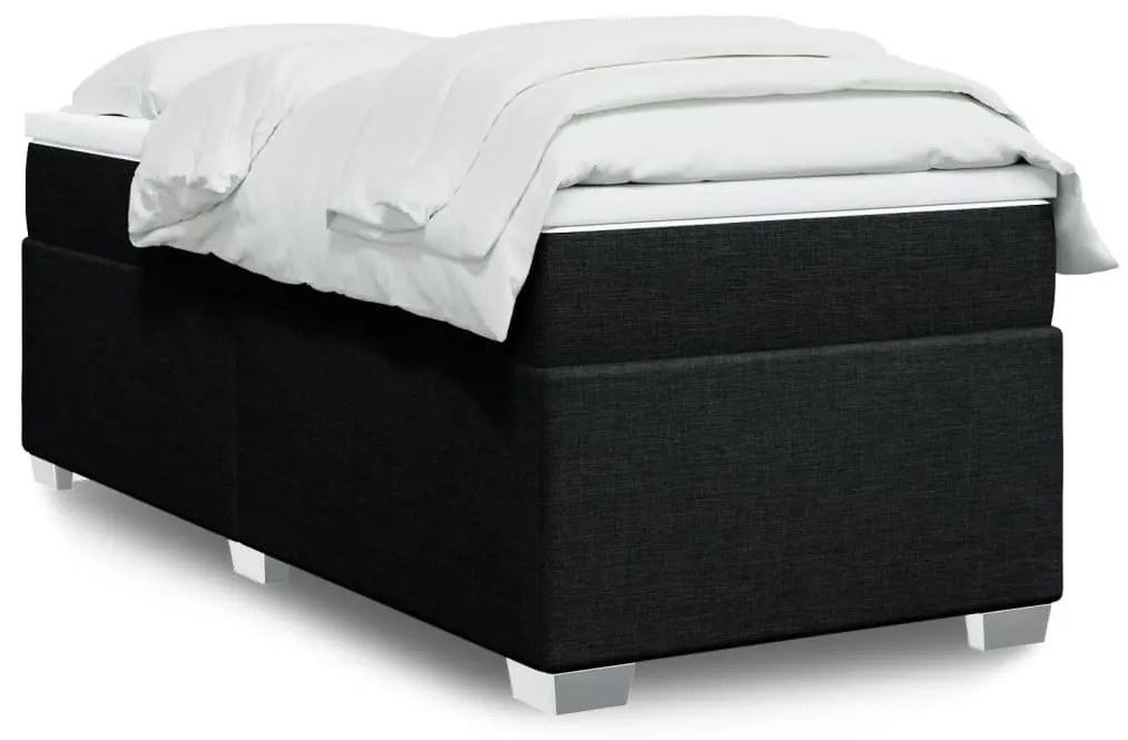 Giroletto A Molle Con Materasso Nero 90x200 Cm İn Tessuto /