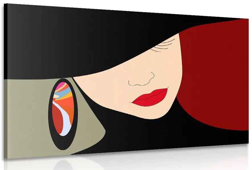 Quadro su tela – Signora elegante con cappello