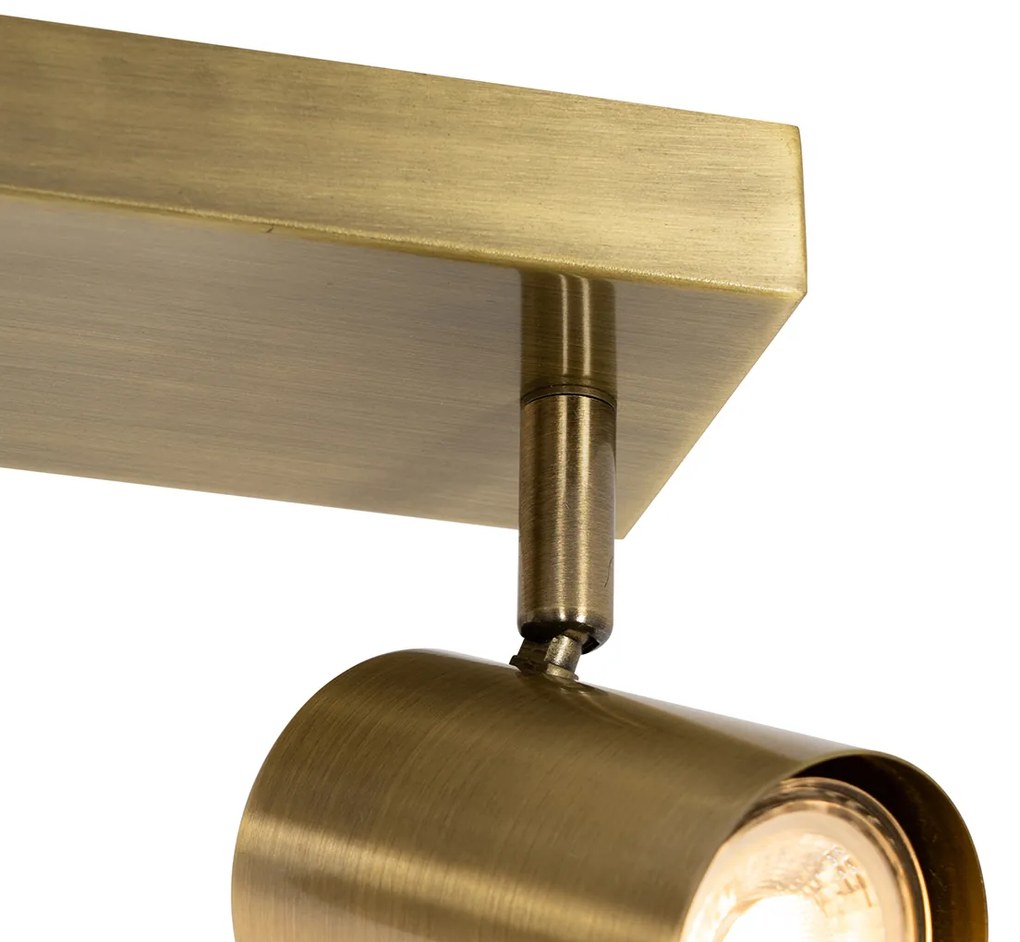 Plafoniera moderna bronzo 3 luci regolabile rettangolare - Jeana