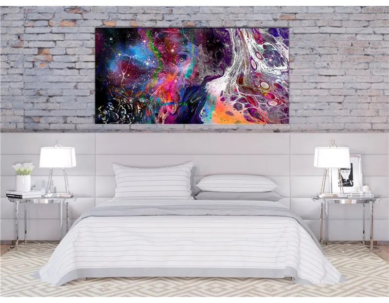 Quadro  Colourful Galaxy (1 Part) Wide  Colore colorful, Dimensioni e Misure 60x30