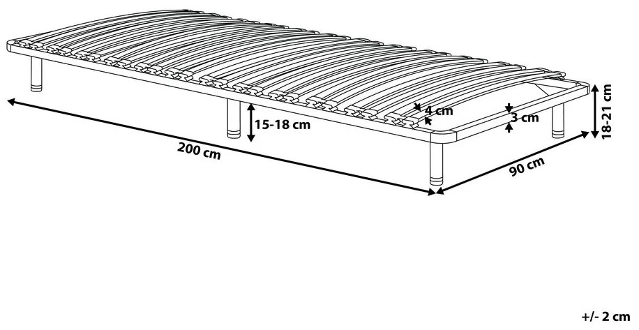 Rete a doghe per materasso singolo 90 x 200 cm COMBOURG Beliani