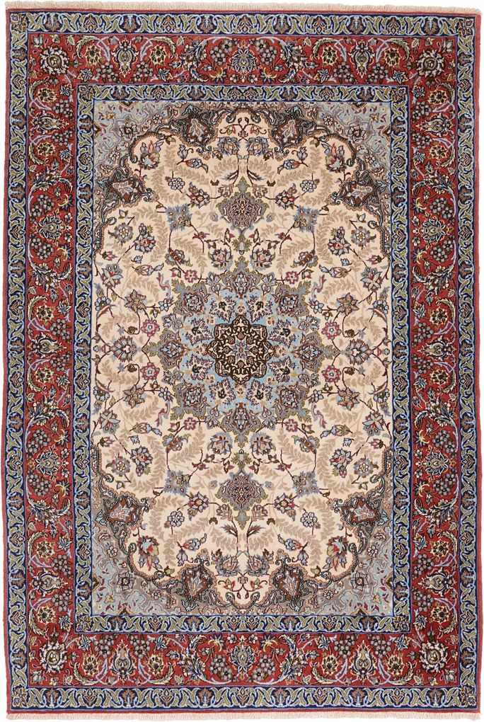 Isfahan Tappeto 110 x 160 (Iran) Annodato A Mano