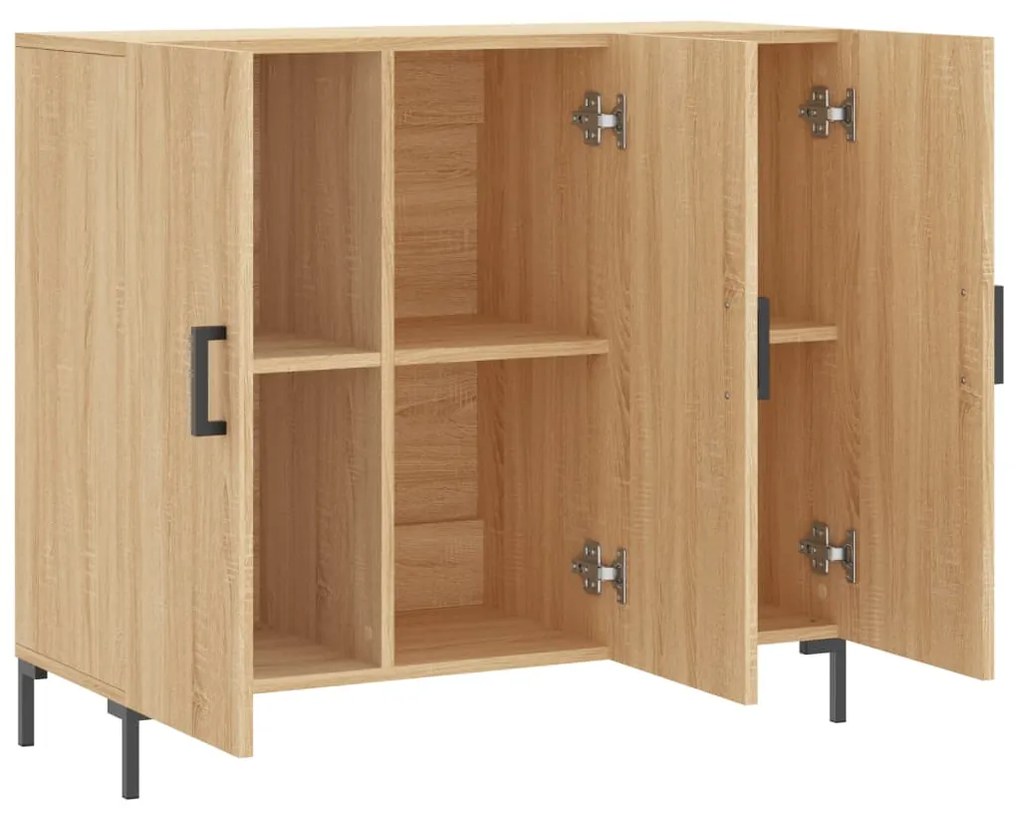 Credenza rovere sonoma 90x34x80 cm in legno multistrato