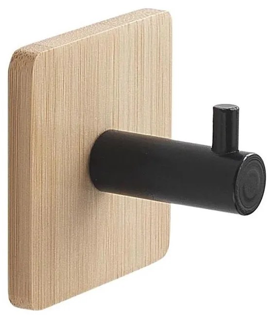 Gedy - Gancio per asciugamani autoadesivo HIMALAYA nero/bambù