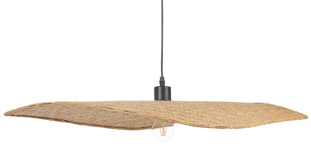 Lampadario legno di bambù beige e naturale 123 cm GALANA Beliani