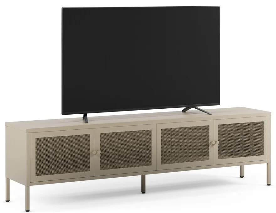 Mobile TV color crema in metallo 160x50x35 cm Fayna – Marckeric