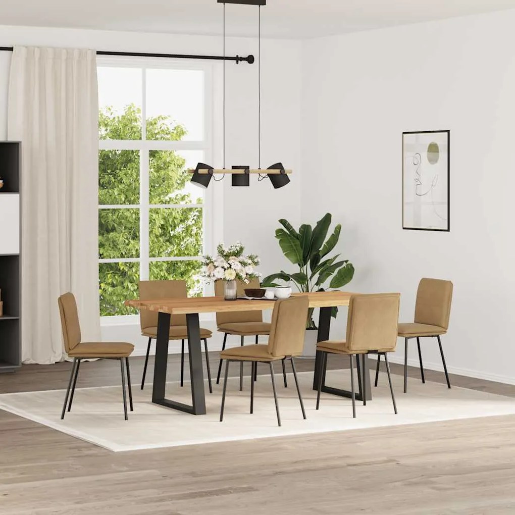 Sedie Da Pranzo 6 Pz Marroni İn Velluto /
