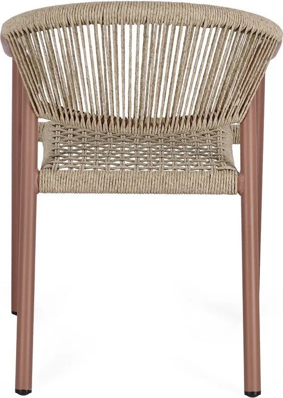 Sedia da esterno rossa/di colore naturale in metallo Canarias – Bizzotto