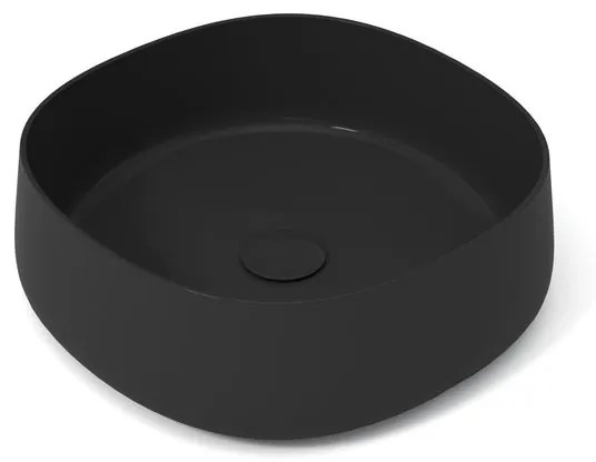 Lavabo da appoggio PADDLE quadrato in ceramica L 42 x H 42 x P 40 cm nero