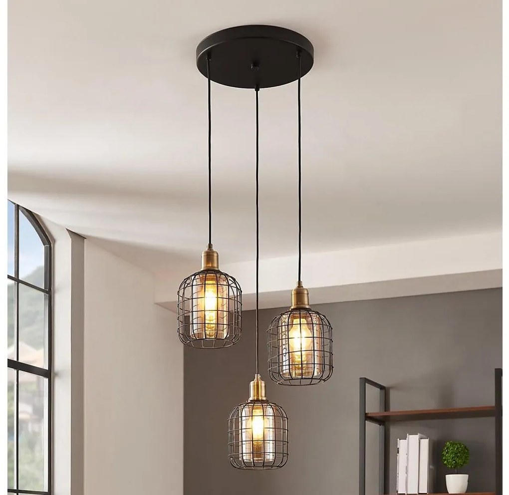 Eglo 43499 - Lampadario su corda CHISLE 3xE27/40W/230V