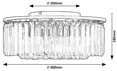 Rabalux 71093 - Plafoniera ELOISA 3xE27/25W/230V