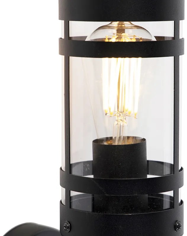 Lampada da parete per esterni moderna nera IP44 - Gleam