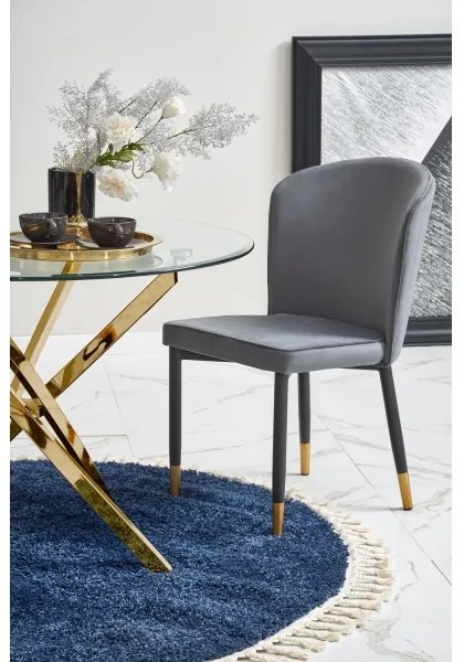 Tavolo da pranzo ESTEN trasparente/oro