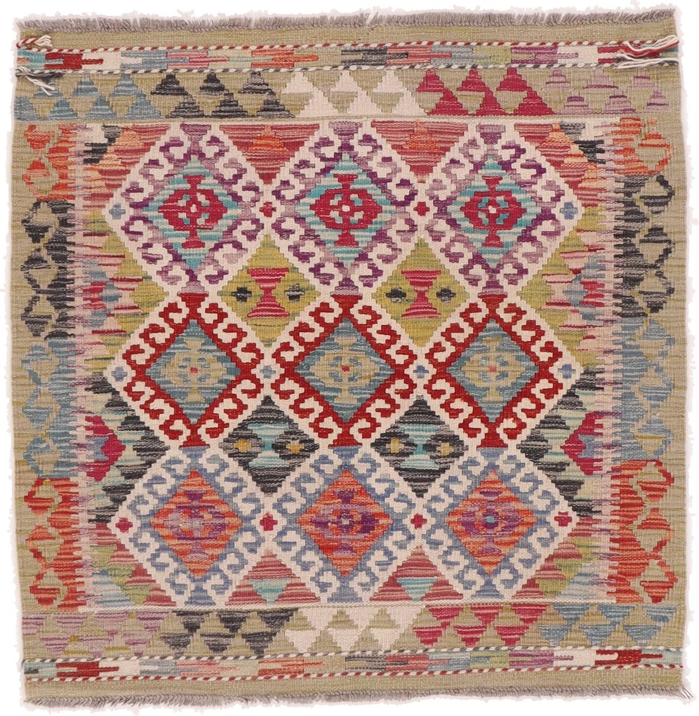 Kilim Tappeto 110x110 (Afghanistan) Tessuto A Mano