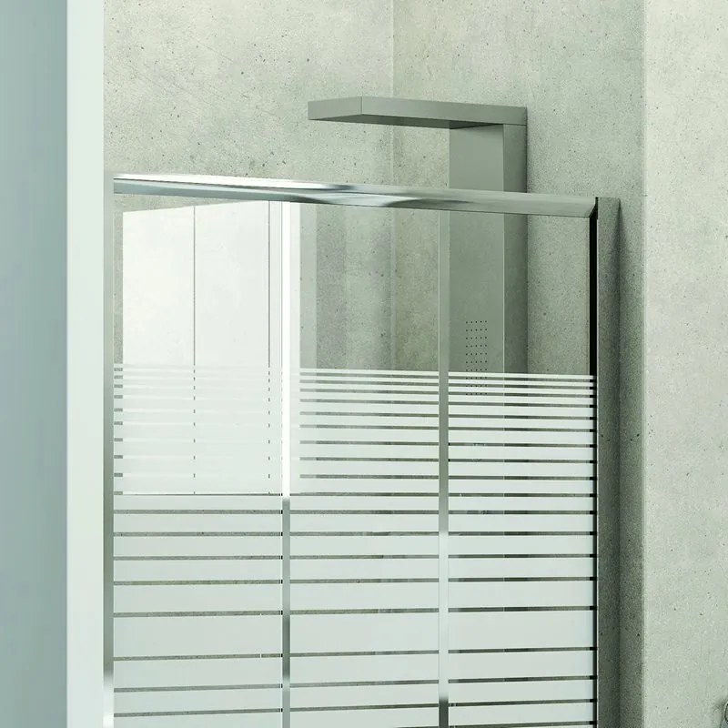 Porta doccia 115cm vetro serigrafato altezza 180cm KP3000 - KAMALU