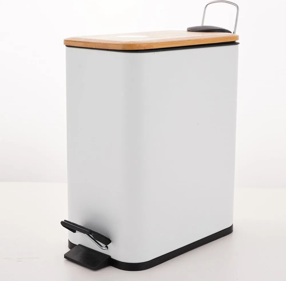 Cestino per la spazzatura bianco in acciaio con pedale 5 l Erik – Spirella