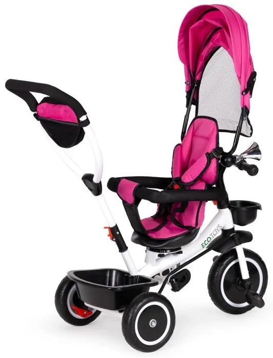 Triciclo, passeggino in rosa scuro ECOTOYS