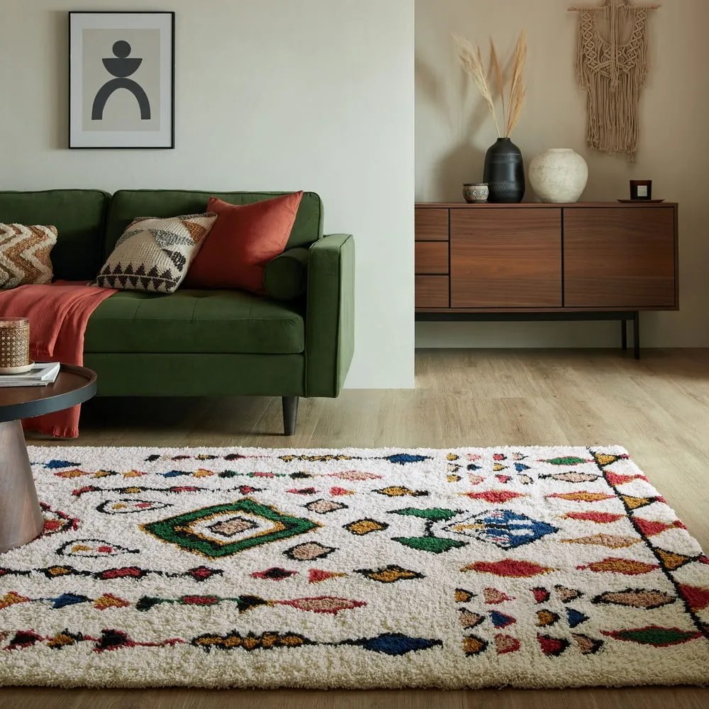Tappeto in lana tessuto a mano color crema 200x290 cm Moroccan Fes - Flair Rugs