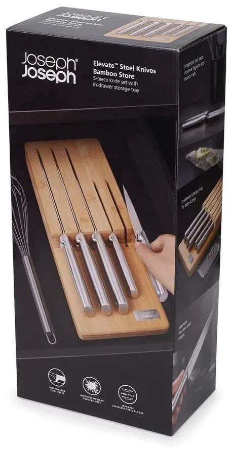 Set di coltelli con lama in acciaio inox e supporto 5 pz Elevate Bamboo – Joseph Joseph