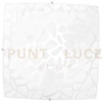 Plafoniera island bianca 4 luci attacco e27 50x50x12cm in vetro sat...