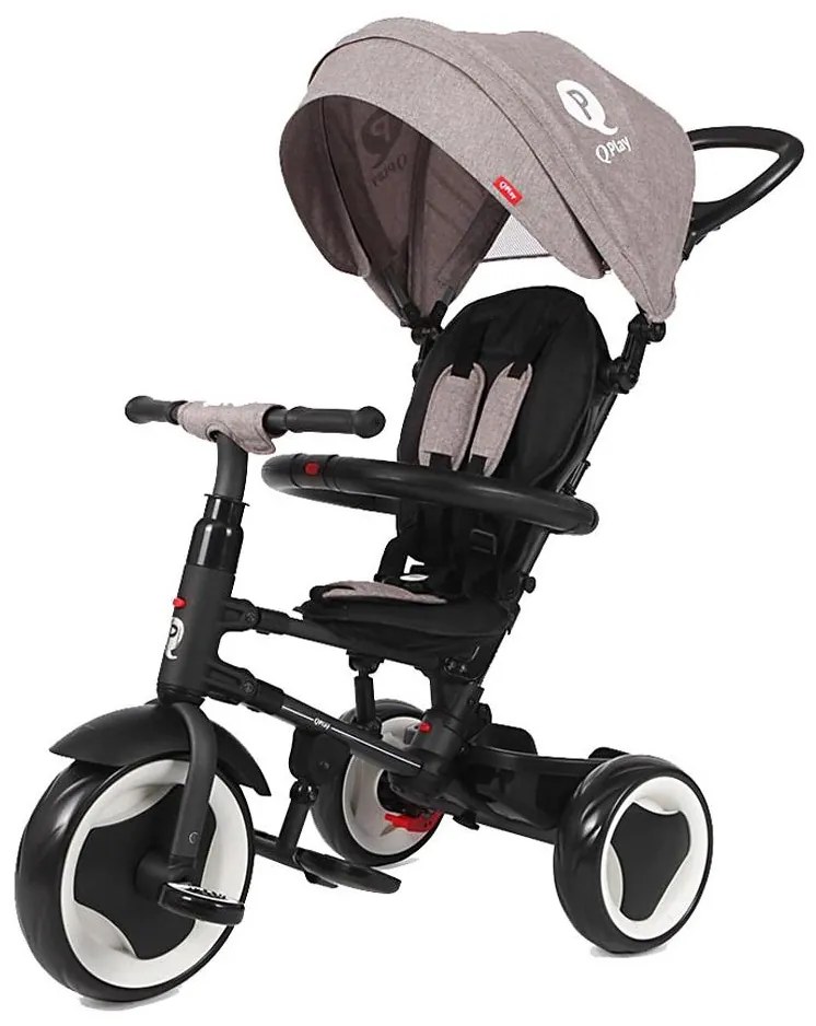 QPlay - Triciclo per bambini 3in1 RITO EVO grigio