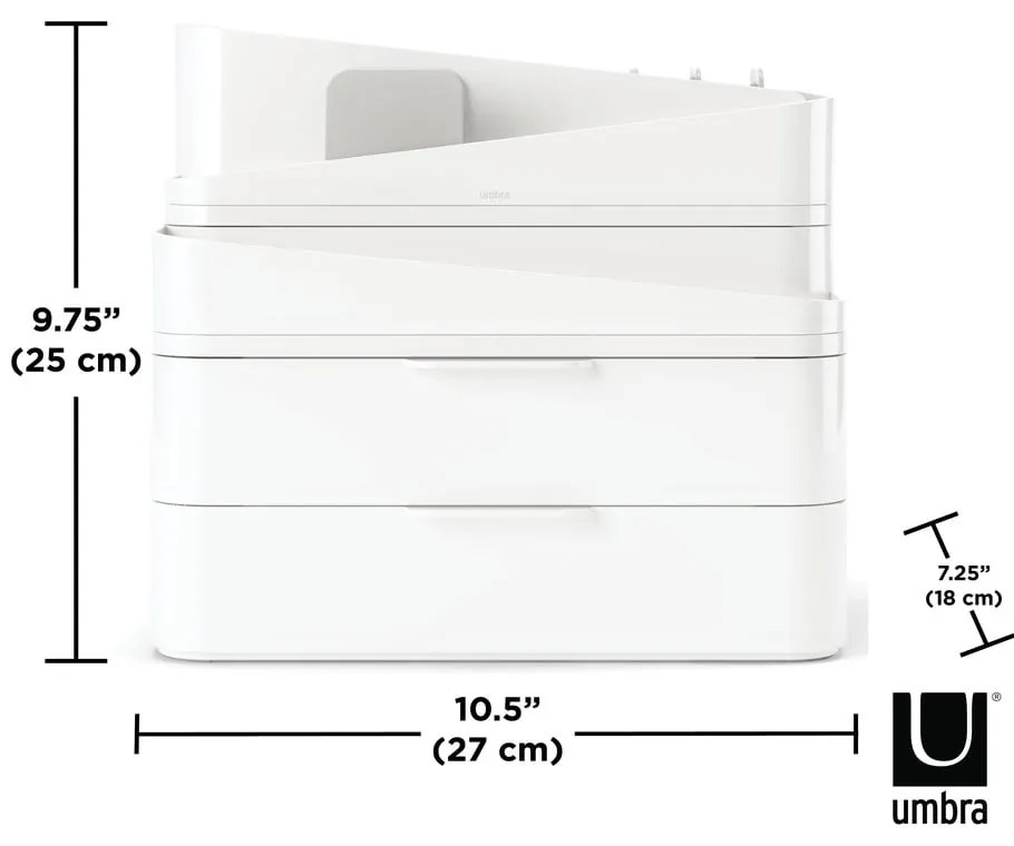 Organizer da bagno in plastica bianca per cosmetici Glam - Umbra