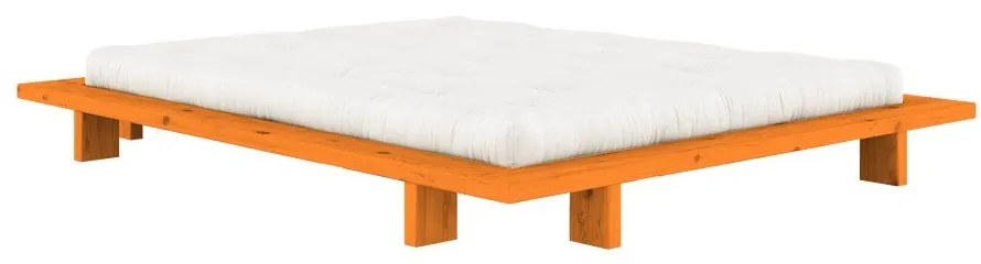 Letto matrimoniale arancione in pino massiccio senza testiera con rete inclusa 180x200 cm Japan – Karup Design