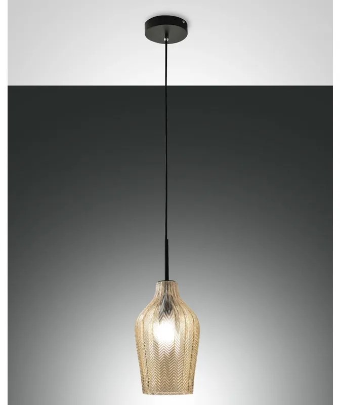 Lampadario Glamour Stintino nero paralume beige E27 LA MIA LUCE