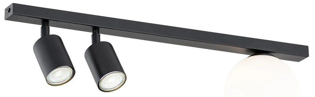 Plafoniera Minimal 3 Luci Sobek In Acciaio Nero E14+Gu10