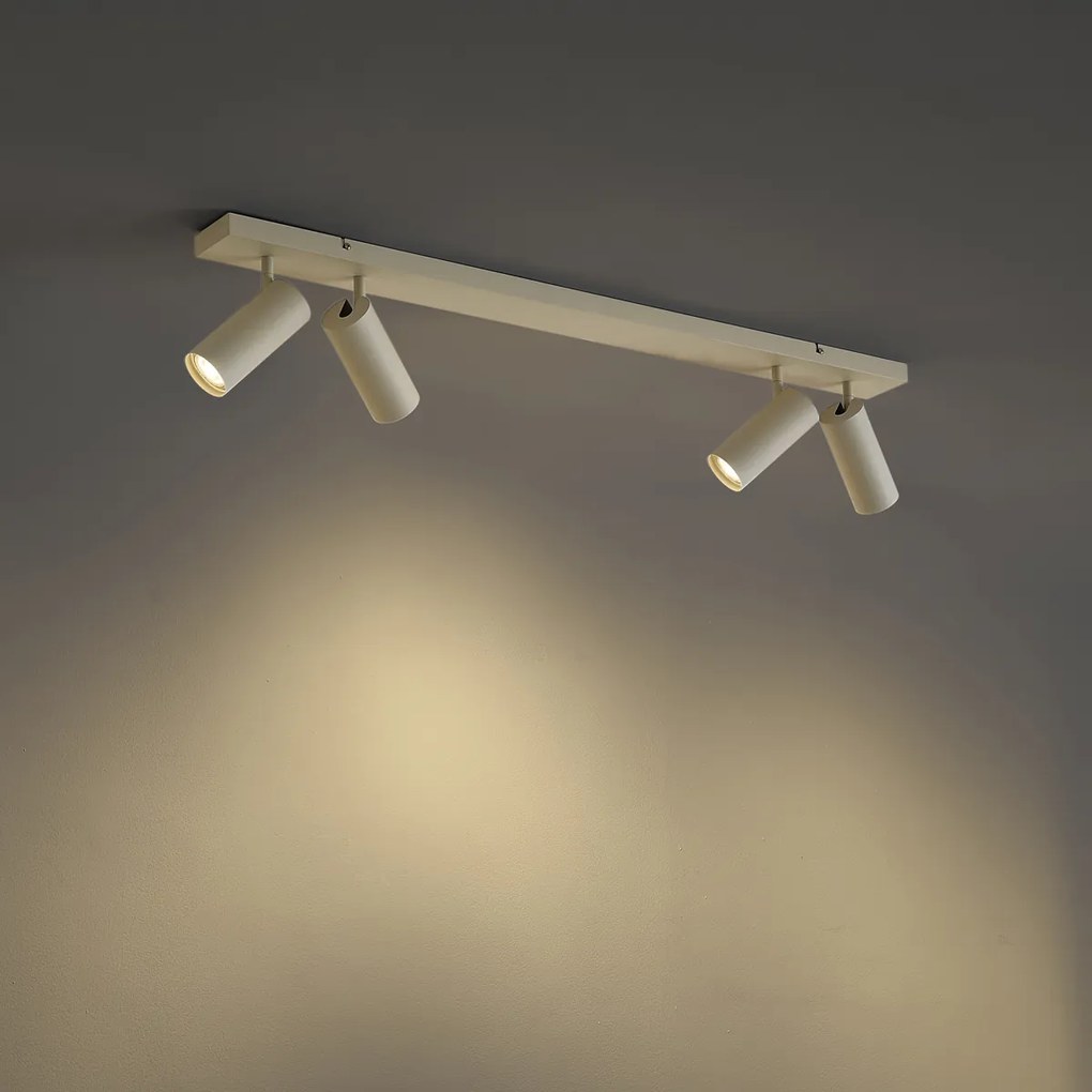 Faretto da soffitto moderno beige 4 luci regolabile - Renna