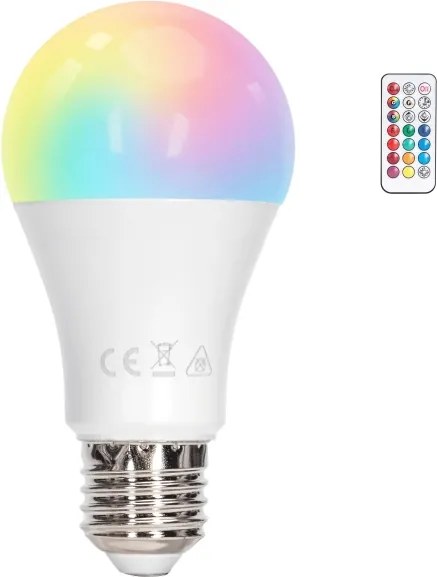 Aigostar - Lampadina LED RGBW dimmerabile E27/10W/230V 3000K + telecomando