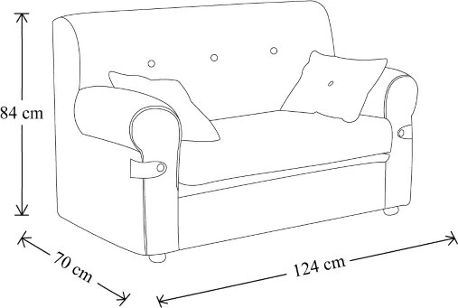 Divano 2 Posti MERIS L124 cm in Tessuto - Tortora
