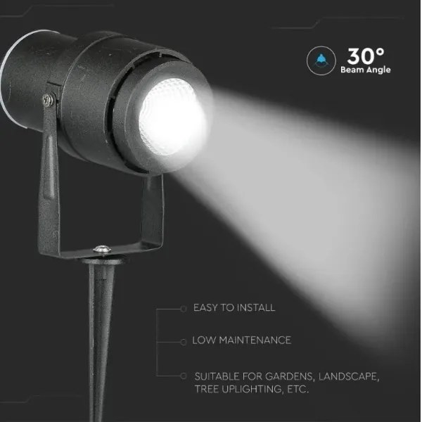 Lampada da esterno LED LED/12W/230V 3000K nero IP65