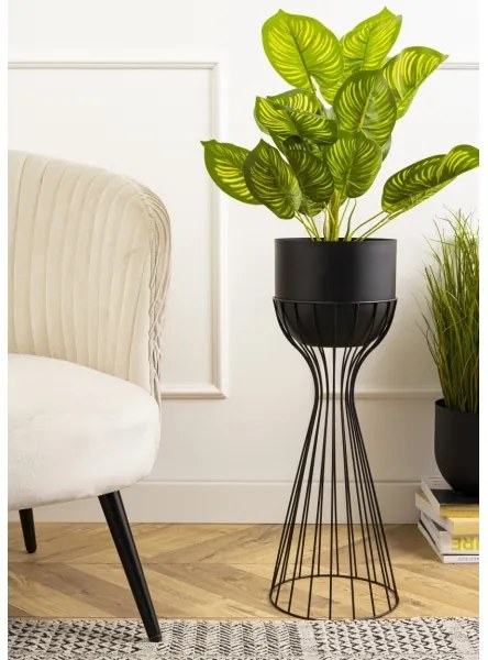 Vaso da fiori in metallo LOFT 56x20 cm nero