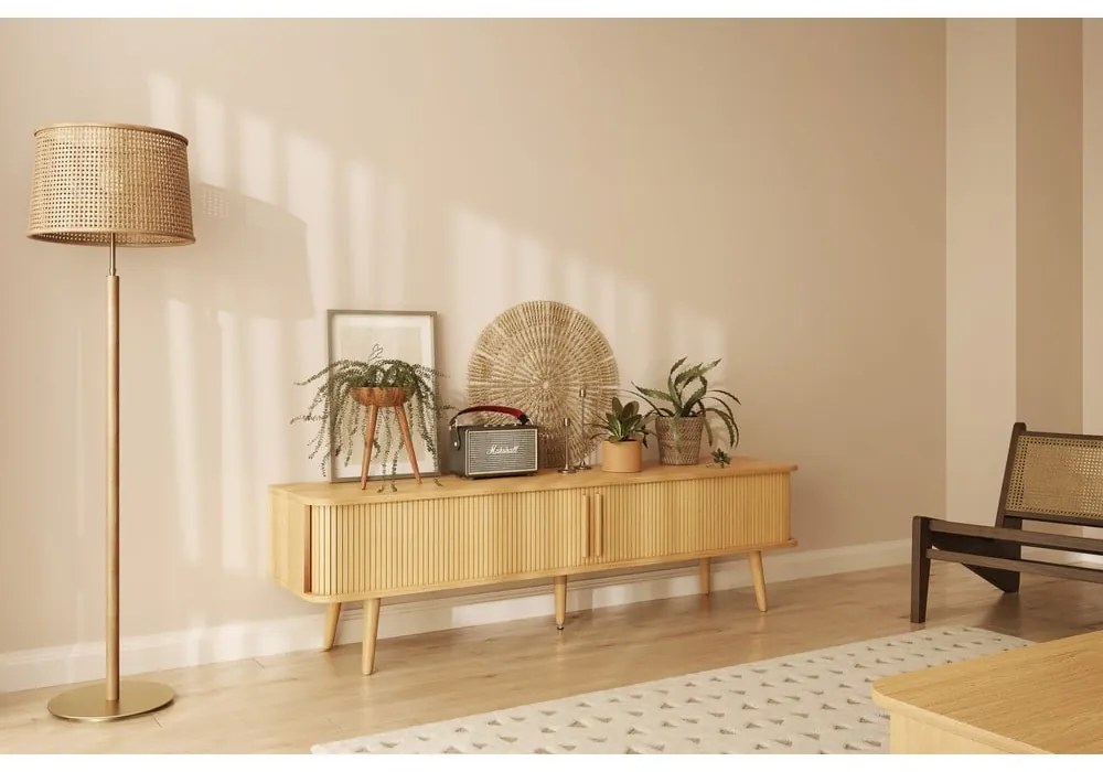 Mobile TV di colore naturale con effetto rovere 178x50x40 cm Rove – Woodman