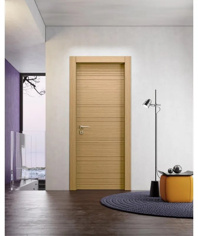 Porta battente Pta Incanto F Neu 80X210 8,5/12,5 Rev. rovere L 80 x H 210 cm reversibile