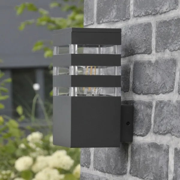 LED RGBW dimmerabile applique da esterno TEKSAS 1xE27/9W/230V IP44 antracite