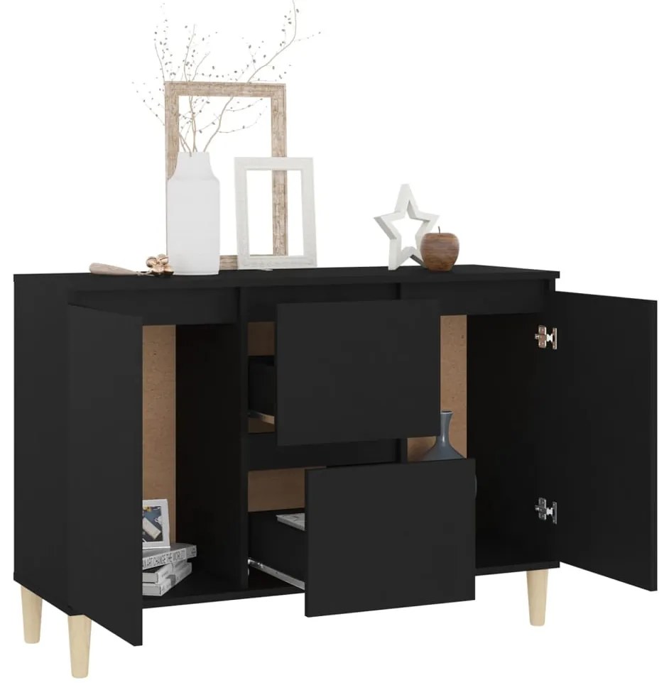 Credenza nera 103,5x35x70 cm in truciolato