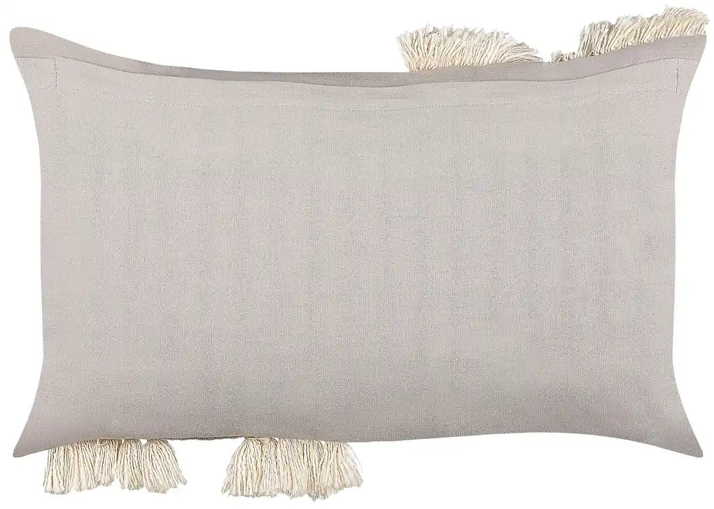 Set di 2 cuscini decorativi cotone beige chiaro 35 x 55 cm OCIMUM 