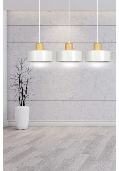 Lampadario a sospensione con filo TORIN 3xE27/15W/230V bianco
