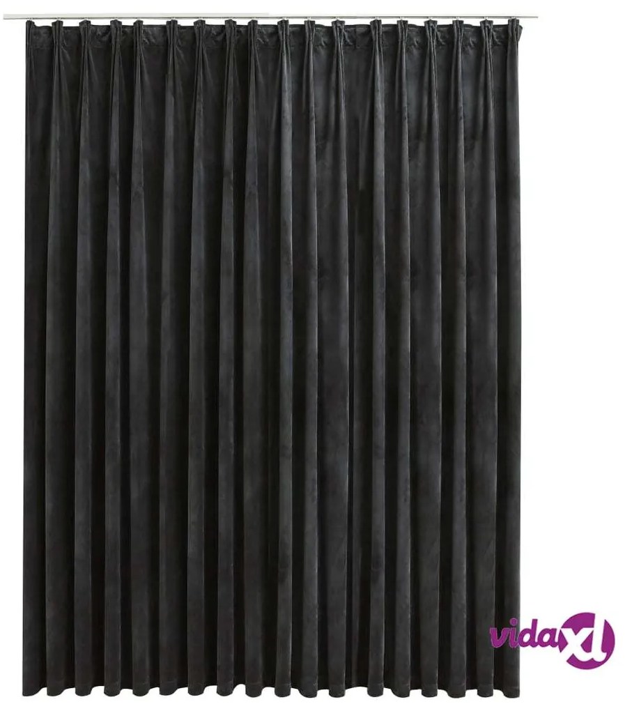 vidaXL Tenda Oscurante con Ganci in Velluto Antracite 290x245 cm