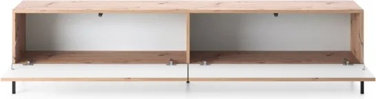 Mobile TV 175 Cm Listellato 2 Ante Rovere Piedini Neri Zenith